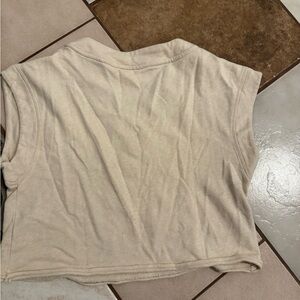 Anthropologie Cream Cropped Tank Top